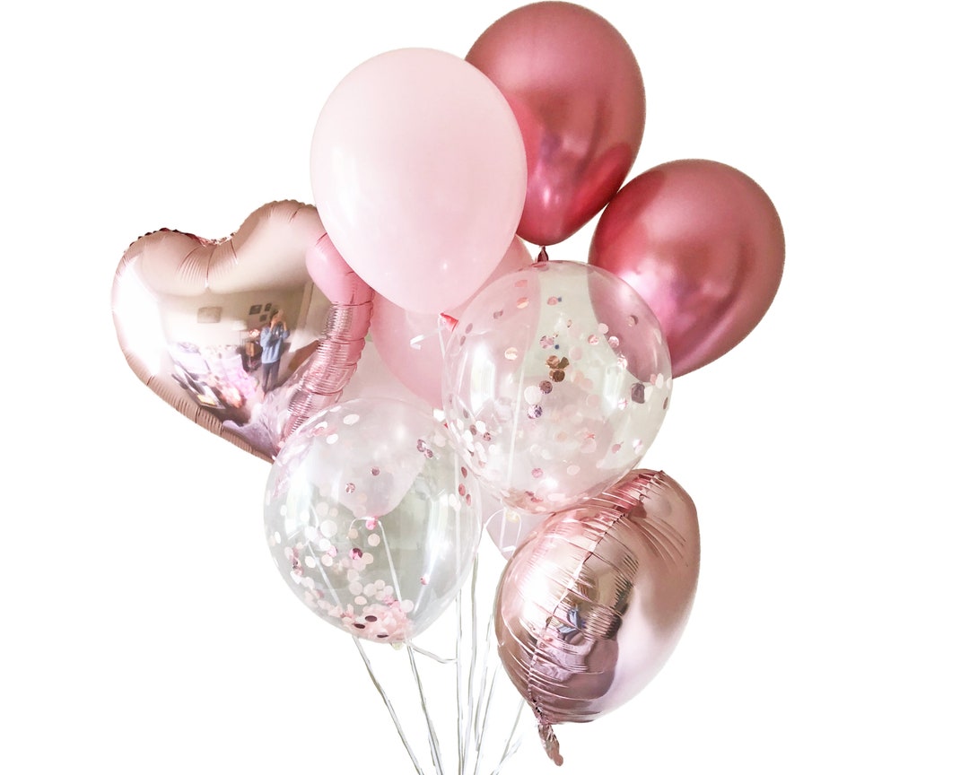 Pink Heart Confetti Balloons