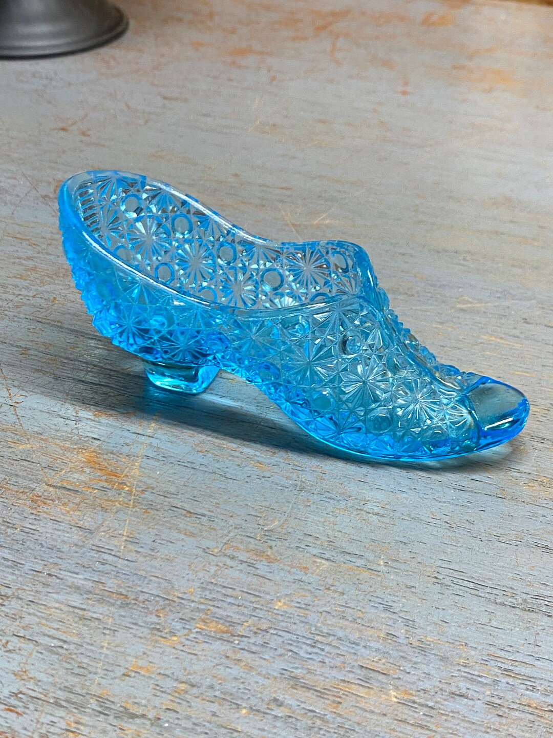 Daisy & Button Blue Glass Slipper Etsy