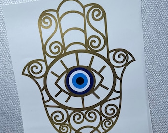 Hamsa Vinyl Decal | Hamsa Car Decal | Hamsa Decal | Hamsa Sticker | Holographic Decal | Hand Decal | Peace Decal | Car Decal