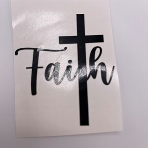 Faith Word Cross Christian Vinyl Decal Sticker for Car Windows ...