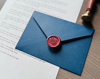 Carta de amor sellada con cera hecha a pedido con inserción de sobre premium Boda, Aniversario, Cumpleaños, Navidad, Día de San Valentín, Disculpa