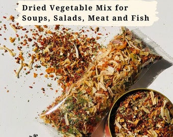 Mix di verdure essiccate multiuso per zuppe, insalate, carne e pesce