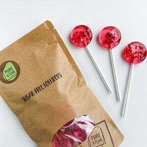 Sugar-Free Lollipop with Raspberry / PureKtchn 2.4oz 72g image 3