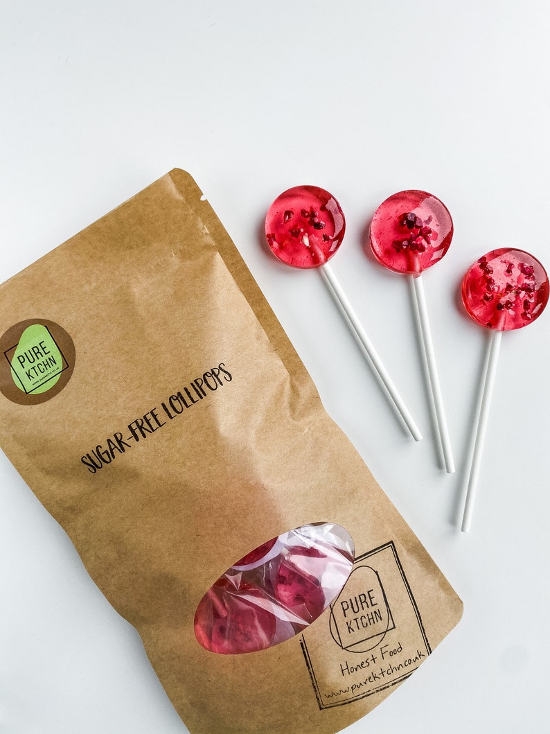 Sugar-Free Lollipop with Raspberry / PureKtchn 2.4oz 72g image 3