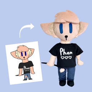 Soft plush from anime OC – custom anime plush or stuffed animal.