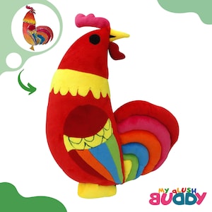 cock stuffed animal from children drawing
