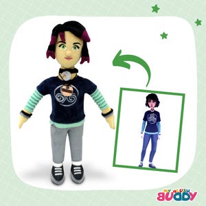 Anime-style plush with casual clothes – personalized plush gift for him.