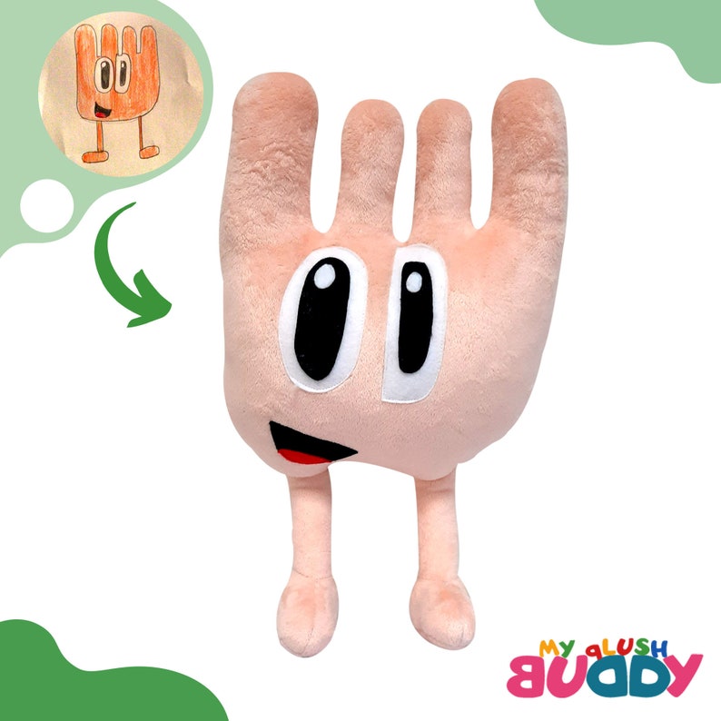 hand stuffed animal from kids drawing