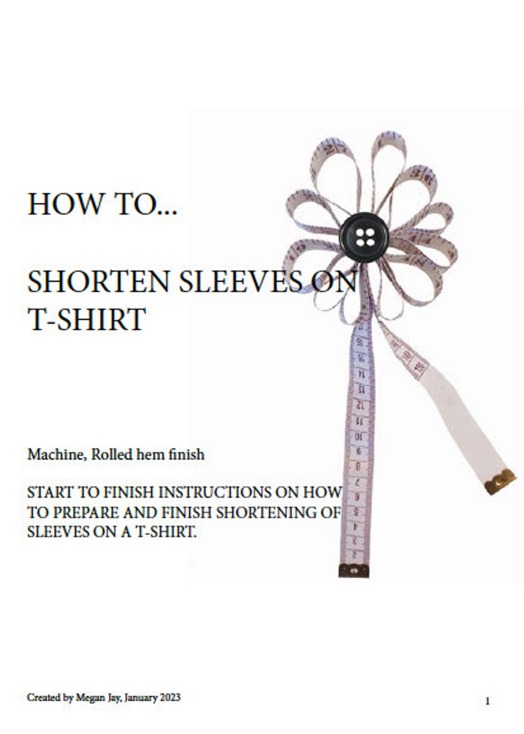 A Guide on How to Shorten Sleeves of Tshirt With a Rolled Hem Etsy