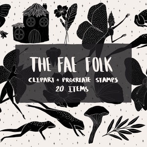 The fae folk clipart, fairy procreate stamps, fairy png files, fairies, fairytale clipart , fairytales,