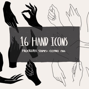 Hand clipart, hands procreate stamps, magic hands, logo design, mystical hands