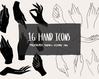 Hand clipart, hands procreate stamps, magic hands, logo design, mystical hands