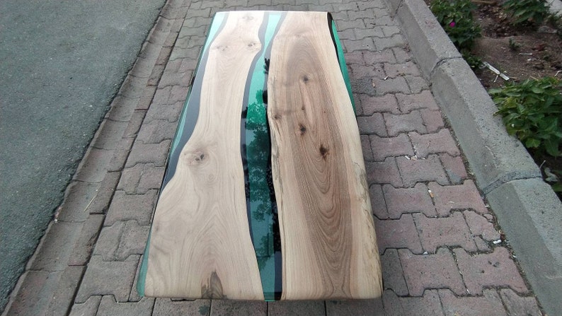 Green Walnut Epoxy Resin Table