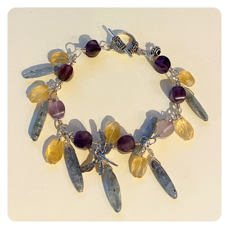 *kyanite* and *citrine* bracelet. Amethyst*