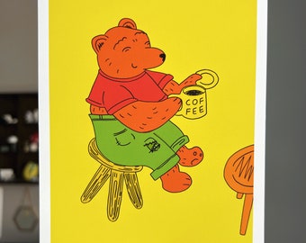 Coffee Bear Original Print