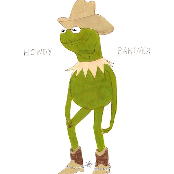 Impresión original del vaquero Kermit