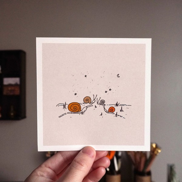 Snail Friends Original Print