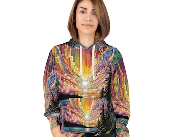 Oeuvre d'art couleur coucher de soleil - Sweat à capuche unisexe (AOP)