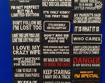 Funny patches | Etsy Pillow Case Phrases Words Meme Patches