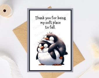 Love Card, Penguins Card, Romantic Card,  Funny Card, Birthday Card, Anniversary Card, Gift Card