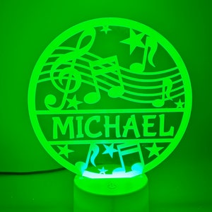 Personalized Musician&#39;s Light, Personalized Music Light, Laser Etched