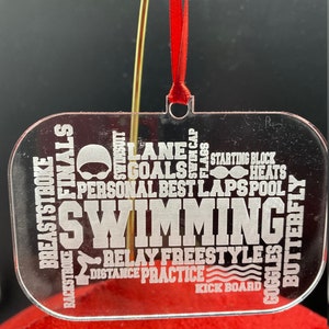 Personalized  Swimmer's Ornament, swimming Ornament, Swimming Christmas Ornament,