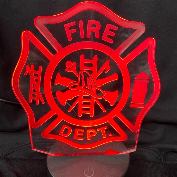 Custom Made Fire FIghter Laser Light - Nightlight or accent piece - for Firefighters