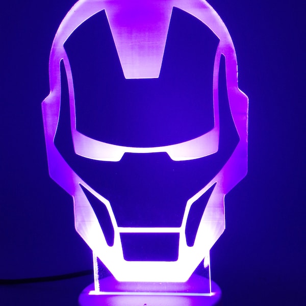 Laser Etched Iron Man light, Iron Man Gift