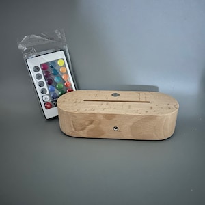 Wholesale 16-Color LED Acrylic Display Base with Remote Control - 4 Modes, Dimmable and USB Powered Wood Night LED Light Lamp Base
