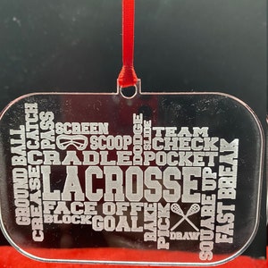 Laser etched ornaments for La Crosse Player, Personalized La Crosse Player Ornament, La Crosse Christmas Ornament