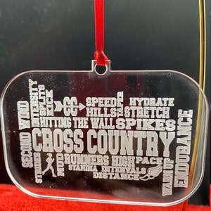 Custom Made Laser Engraved Personalized Cross Country Ornament, male or female, Cross Country Christmas Ornament,