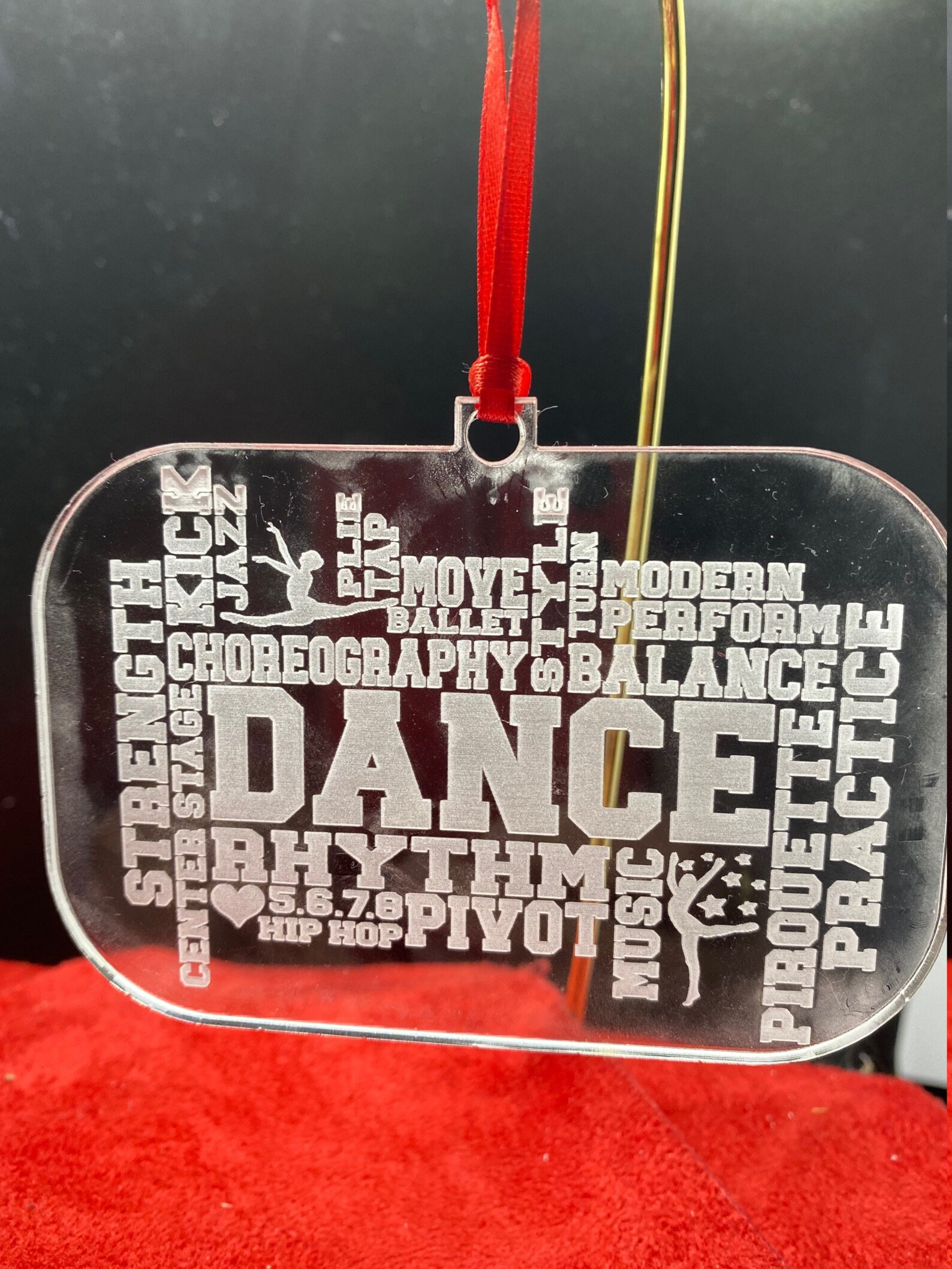 Personalized Laser Etched Ornament for Dance, Dance Ornament, Acrylic
