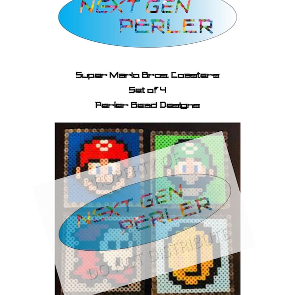 Super Mario Bros. - Set of 4 - Perler Bead Pattern