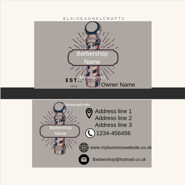 Barber Business Card Etsy