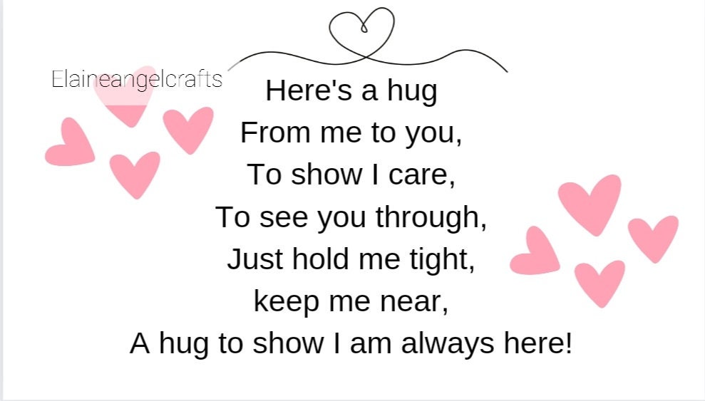 Here's a Hug From Me to You Template Design Canva Print off Pocket Hug ...