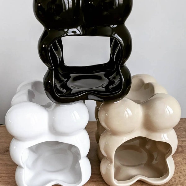 Bubble Wax Oil Burner / Warmer / Home / Decor / Gift  / For Her / Sister / Friend / Auntie / For Him / New Home / Mum / Black / White / Oat