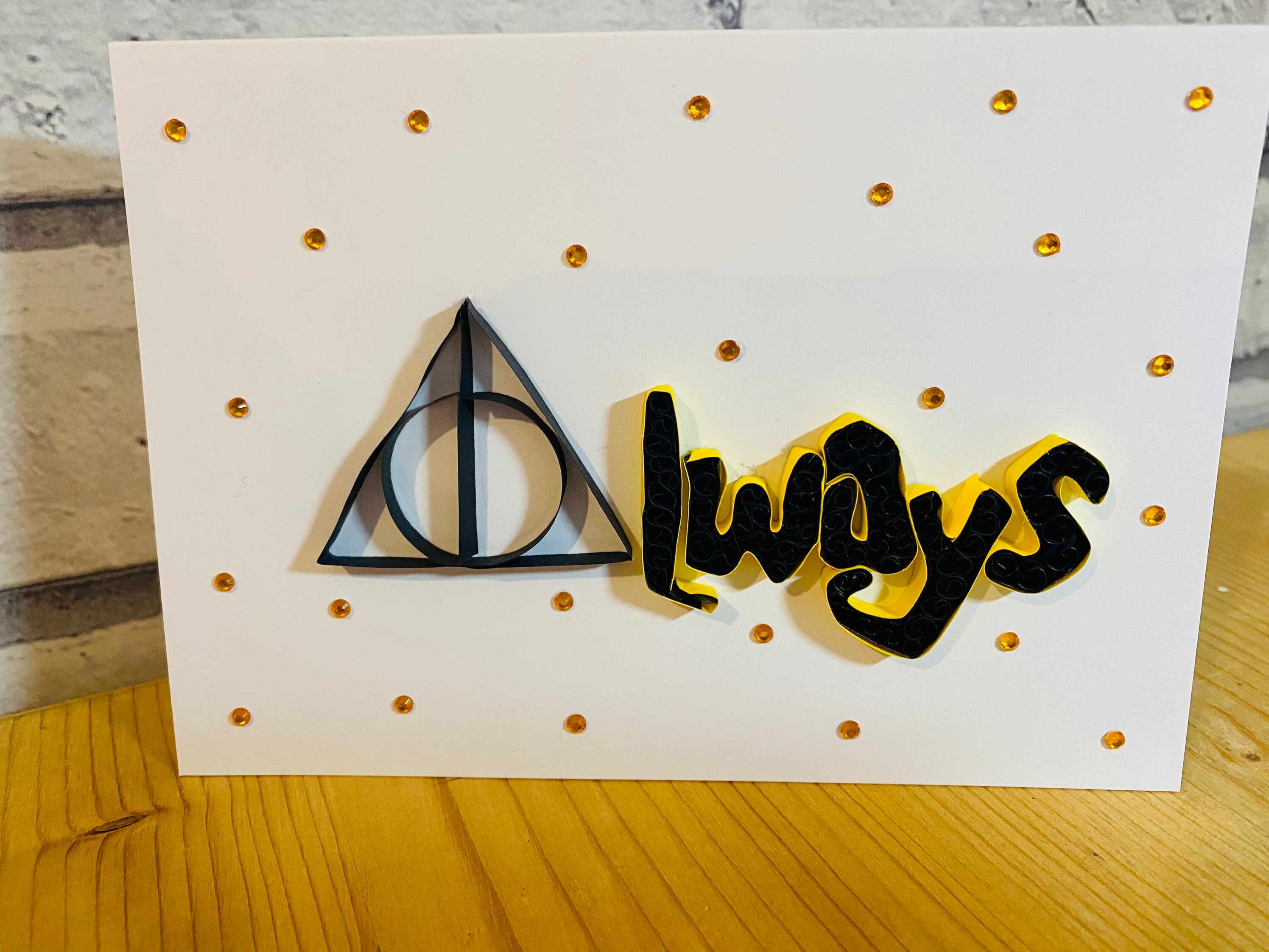 Handmade Quilled Harry Potter card the deathly hallows Etsy