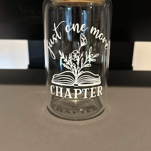 Just One More Chapter 16oz Glass Cup w/ Bamboo Lid