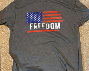 Freedom Shirt with American Flag - Patriotic Tee