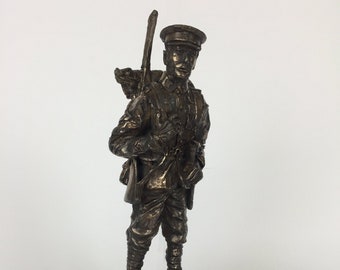 WW1 Old Contemptible Figurine | Cold Cast Bronze Military Statue | British Expeditionary Force | Handmade