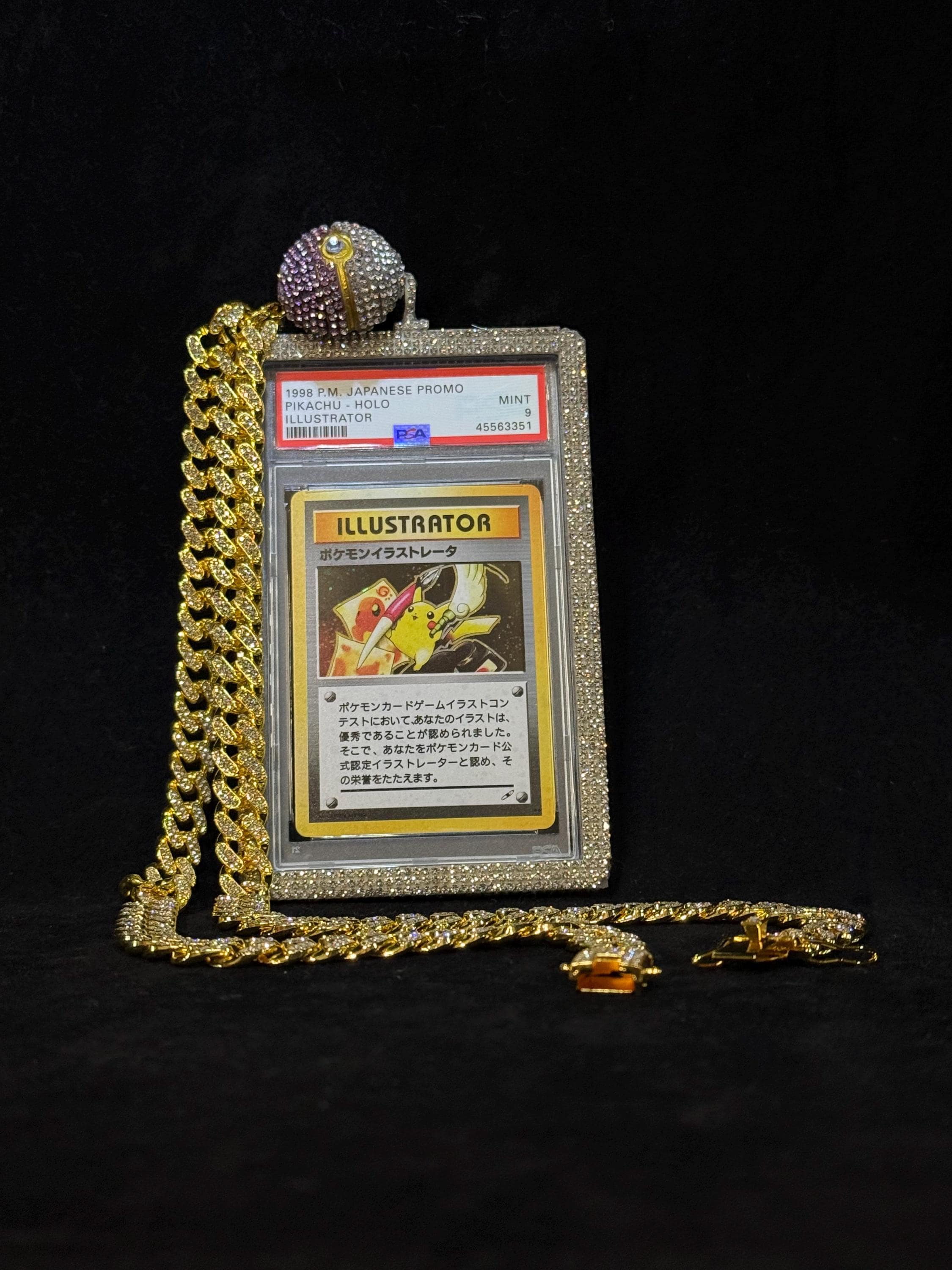 Pokmon Illustrator-inspired Iced-out Gold Chain Pendant (logan Paul Style)   Prop Replica Necklace - Etsy