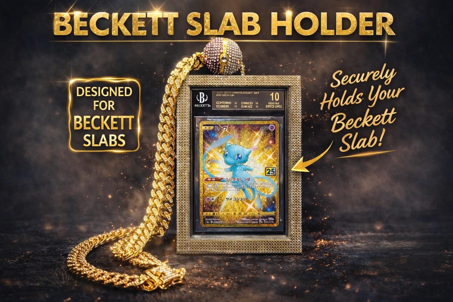 how to get pokemon cards graded psa Amazon.com: Card Slab Display Chain - Compatible with (PSA, CGC, Beckett,  TAG) Standard Sized Slabs main image 0