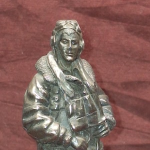 B-17 Flying Fortress Pilot Figurine | Cold Cast Bronze | Small & Large Sizes | WW2 Aviation Collectible