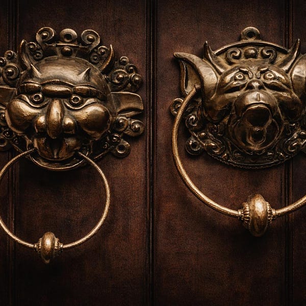Labyrinth Door Knockers - Functional Cold Cast Bronze - Working Singles & Sets Available