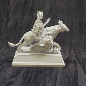 Medusa with the Head of Perseus astride a Griffin statuette Greek, fortitude sculpture greek mythology decor