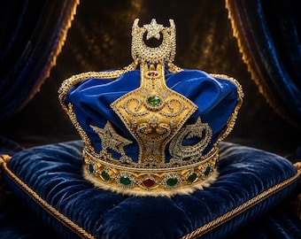 Crown of Johor Replica – Luxury Royal Ceremonial Crown with Gemstones, Regal Display Piece, Bespoke Handcrafted Crown