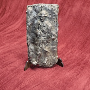 WW1 French Poilu Shilouette Plaque in Cold Cast Bronze