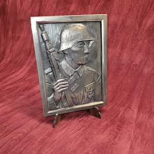 German Machine Gunner Plaque Cold cast bronze