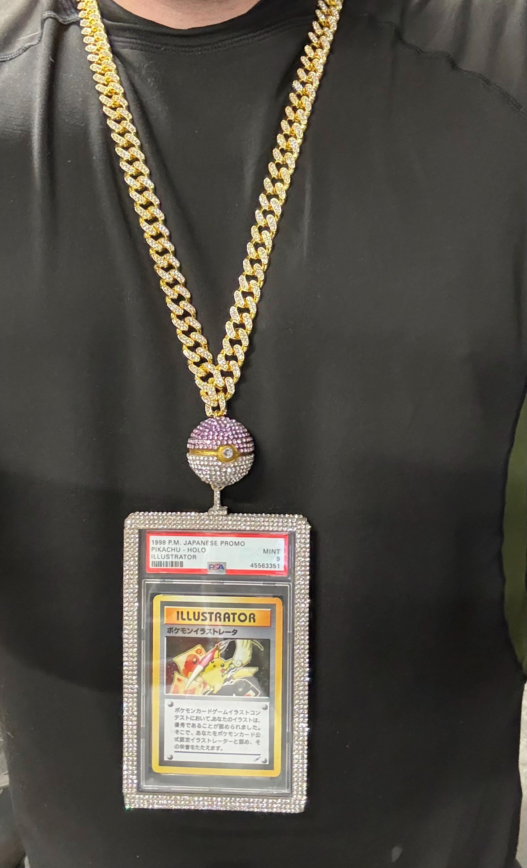 Pokmon Illustrator-inspired Iced-out Gold Chain Pendant (logan Paul Style)   Prop Replica Necklace - Etsy