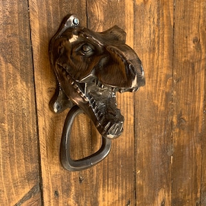 Resin cold cast Bronze Tyrannosaurus Rex door knocker: Dinosaur T-Rex gift, front door.